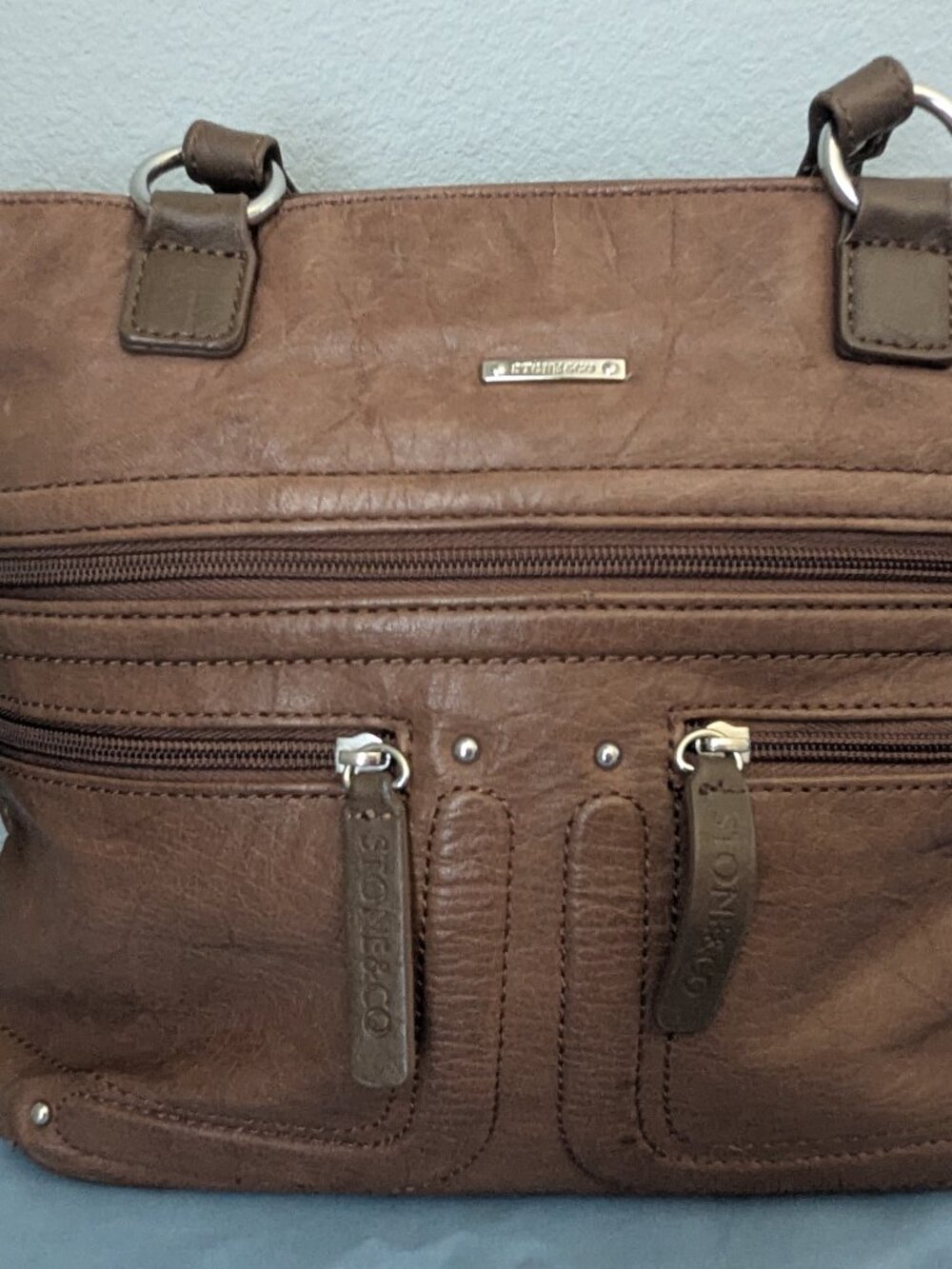Stone & Co Leather Multi-Pocket Shoulder Purse